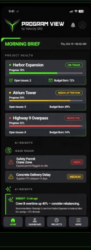 Program View app mockup