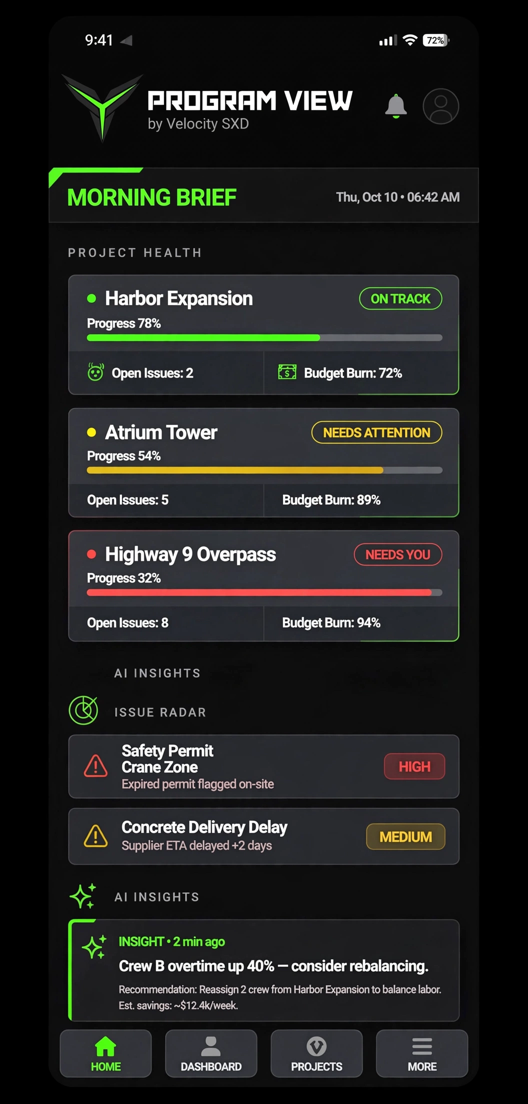Program View app mockup