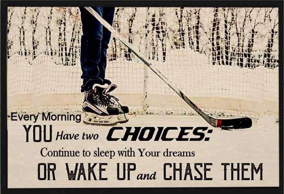 Hockey motivational poster - wake up and chase your dreams
