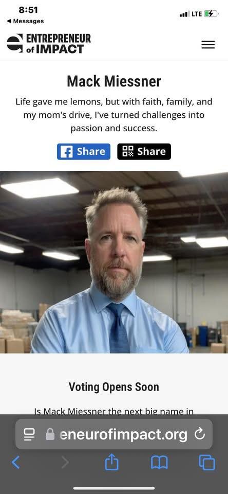 Mack Miessner, Entrepreneur of Impact nominee